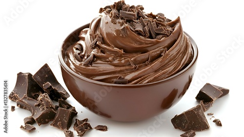 Chocolate Cream Isolated on White Background
