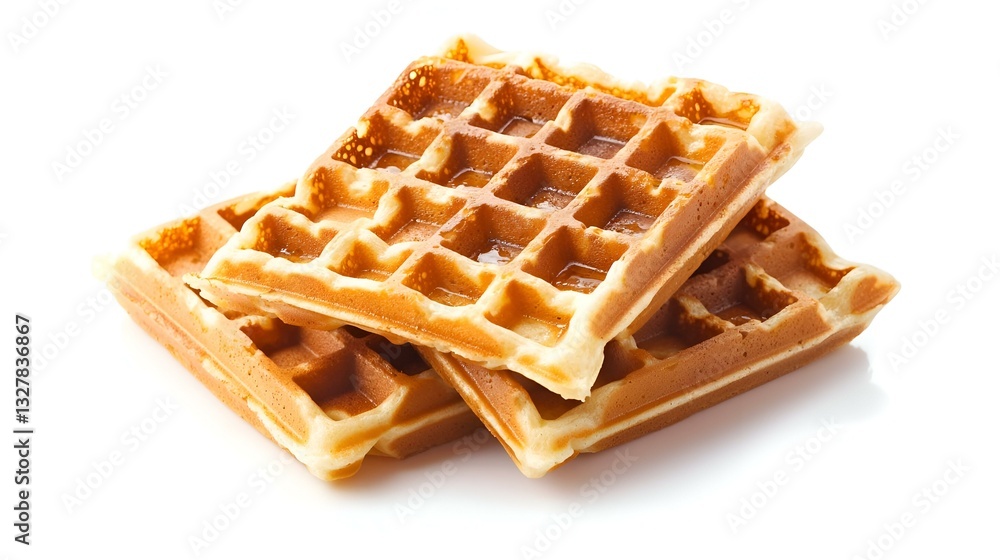 Waffles on a white background Waffles on a white background