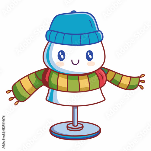 Wallpaper Mural Playful snowman character in winter wonderland digital illustration whimsical style fun atmosphere Torontodigital.ca