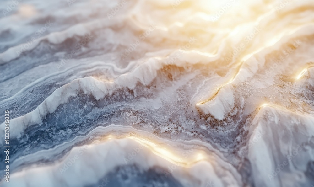 Close-up of a luxurious marble surface with swirls of white and gray veining illuminated by soft diffused light creating an elegant texture Close-up of a luxurious marble surface with swirls of white and gray veining illuminated by soft diffused light creating an elegant texture