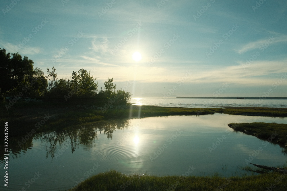 Obraz premium Peaceful aesthetic Kenai peninsula in Kenai Fjords National Park Alaska
