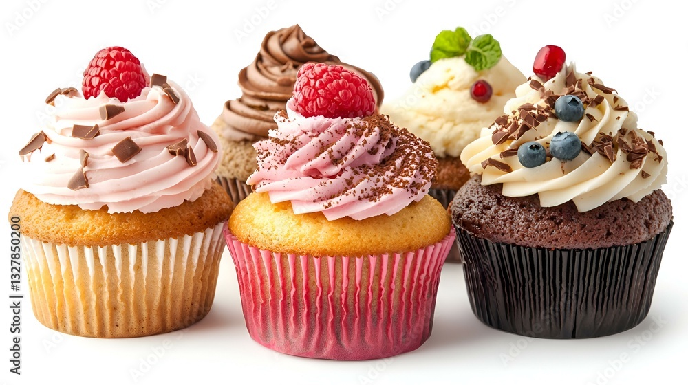 Cupcakes isolated on white background