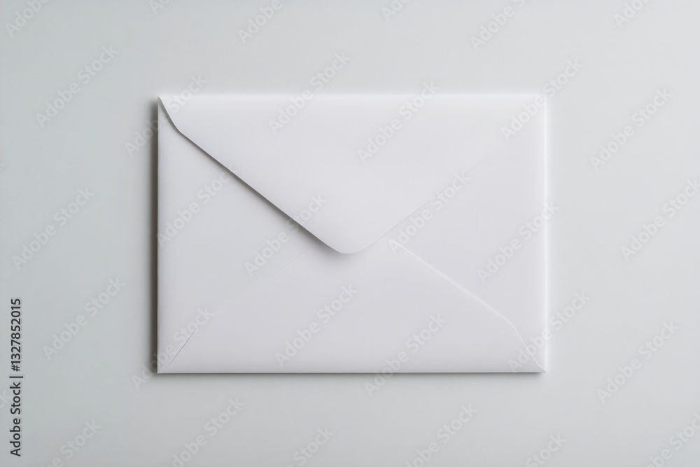 An envelope mockup with a flat paper texture, featuring a white background and minimal design An envelope mockup with a flat paper texture, featuring a white background and minimal design