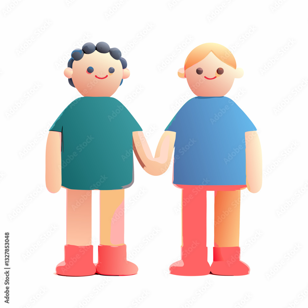 Playful couple holding hands digital art vibrant colors cheerful atmosphere close-up perspective love concept Playful couple holding hands digital art vibrant colors cheerful atmosphere close-up perspective love concept