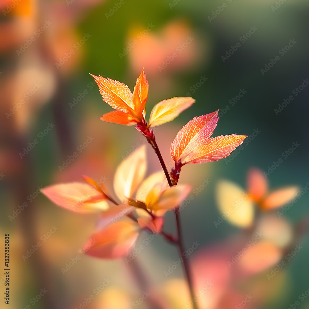 Fototapeta premium feuilles de spirées au printemps