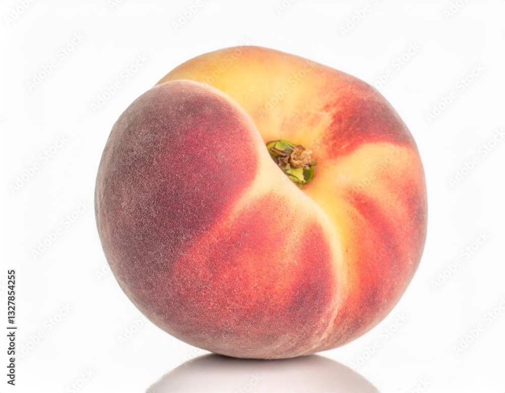 Fresh Pink Peach Isolated on White Background Fresh Pink Peach Isolated on White Background