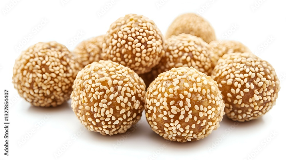 Sesame Balls isolated on white background Sesame Balls isolated on white background
