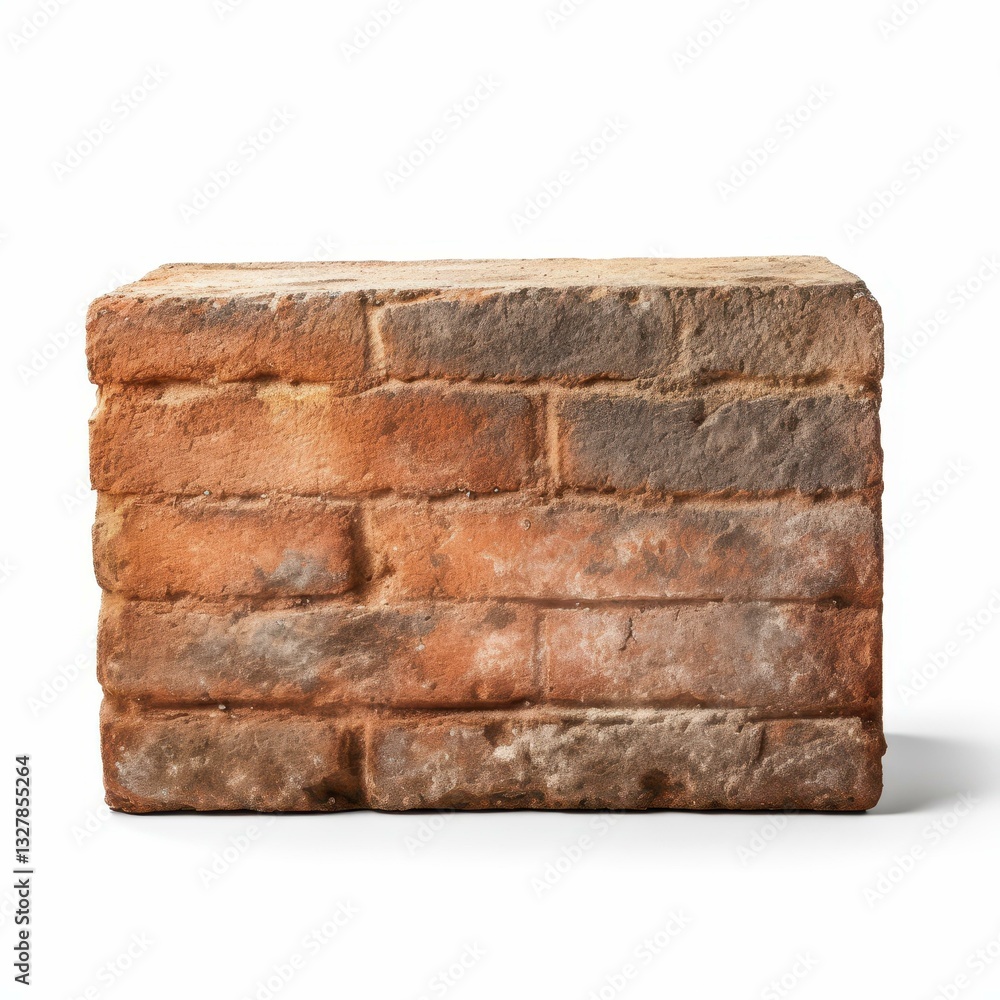 Obraz premium A unique diecut brick with a textured surface, showcasing a rectangular form, perfect for design projects.