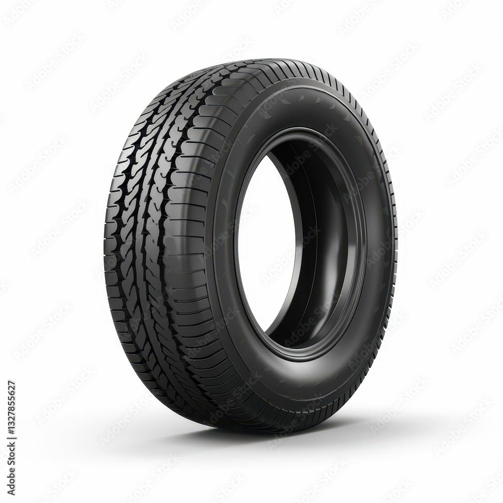 A striking di cut image showcasing a detailed rubber tire tread, perfectly isolated on a crisp white background. A striking di cut image showcasing a detailed rubber tire tread, perfectly isolated on a crisp white background.