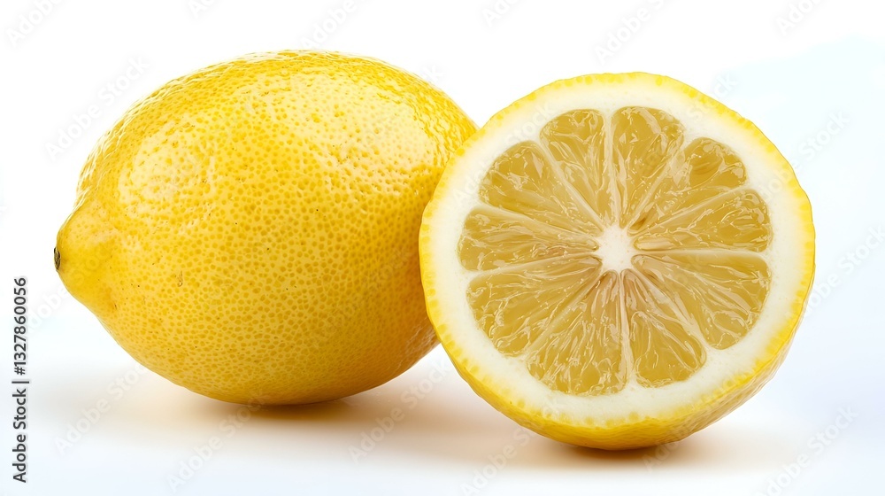 Fresh Lemon Fruit Isolated on White Background Fresh Lemon Fruit Isolated on White Background
