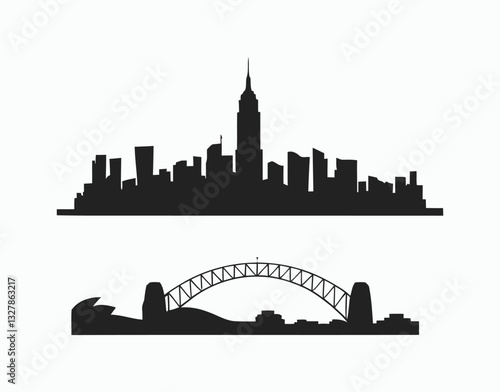 Cityscape Silhouette Vector Template