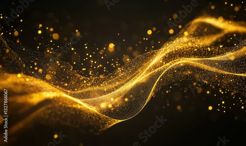 Abstract liquid gold textures flowing dynamically over a dark background, glowing highlights creating an elegant and luxurious design, .