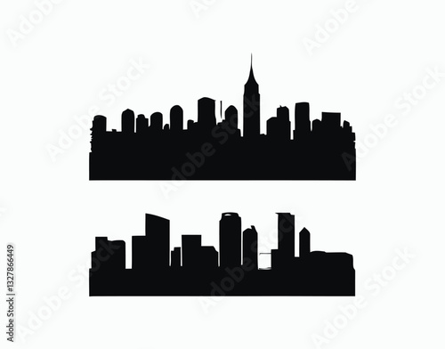 Skyline City Silhouette Vector Template