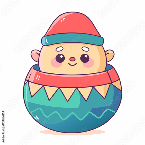 Cheerful character toy playroom digital art whimsical close-up fun and playfulness
