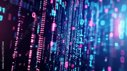 Wallpaper Mural Exploring the vibrant world of digital data in a futuristic cyber landscape at night Generative AI Torontodigital.ca