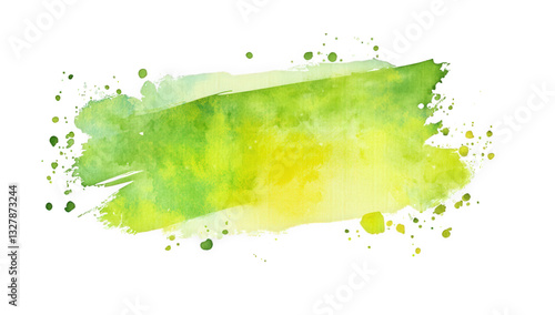 a vibrant watercolor splash in shades of green and yellow ideal for backgrounds designs or artistic projects