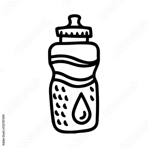 Hydration icon featuring water bottle, fitness and health concept