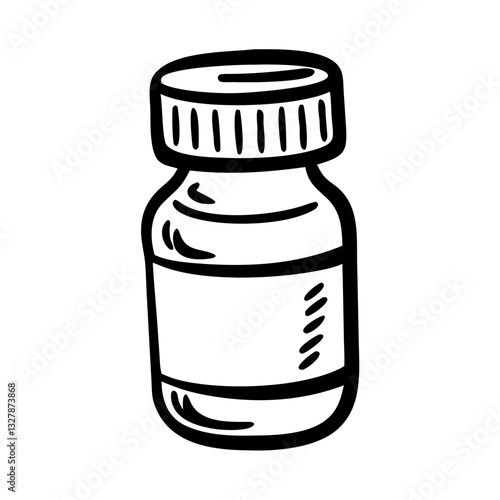 Pill bottle icon showcasing medicinal importance, health concept