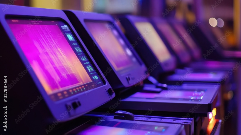 Colorful Electronic Displays with Modern Technology in a Row Colorful Electronic Displays with Modern Technology in a Row