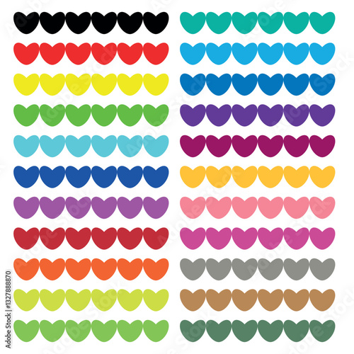 dividing cord with colorful hearts
