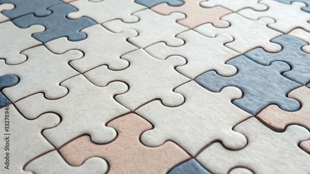 Single puzzle piece isolated on a seamless pattern background symbolizing individuality and fit Single puzzle piece isolated on a seamless pattern background symbolizing individuality and fit