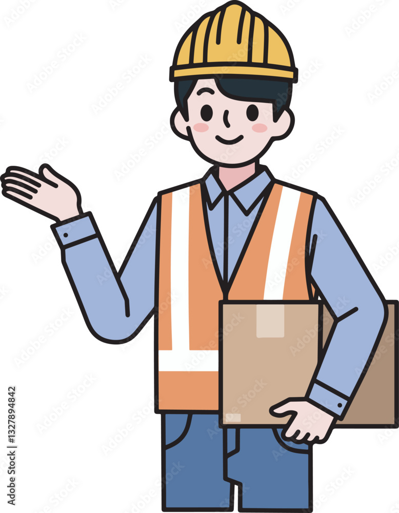 Adorable worker man cartoon vector illustration Adorable worker man cartoon vector illustration