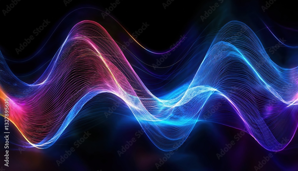 Stunning wave of light radiating with vibrant energy pulses in a futuristic electric atmosphere Stunning wave of light radiating with vibrant energy pulses in a futuristic electric atmosphere