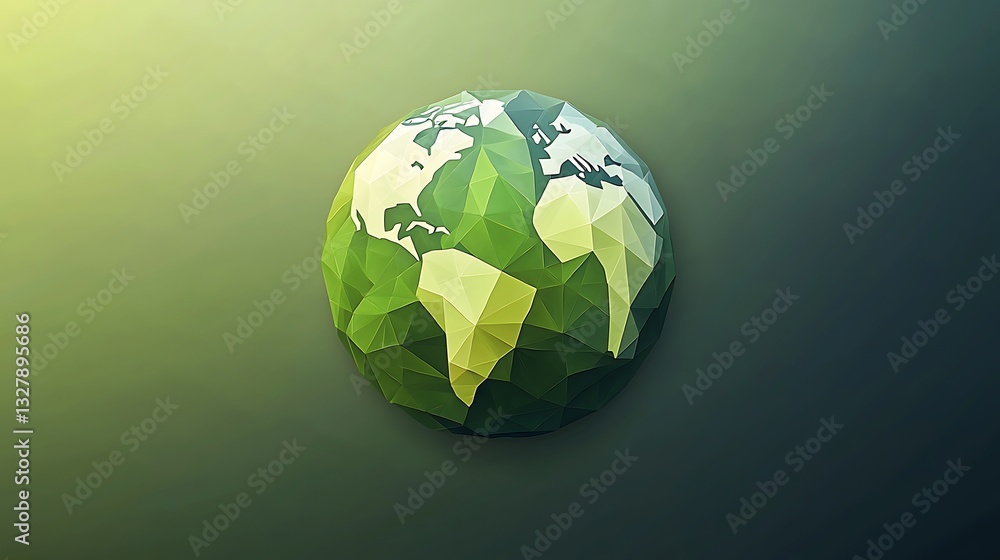 Fototapeta premium Low-poly Earth graphic, eco-friendly design