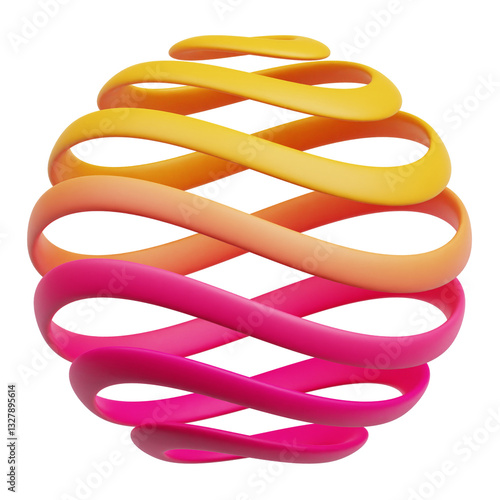 gradient abstract shape 3d icon isolated on the transparent background