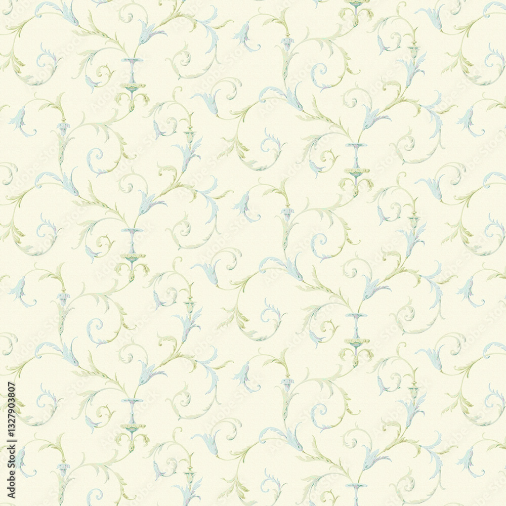 Leaf floral ornamental paper, seamless patterned fabric Leaf floral ornamental paper, seamless patterned fabric