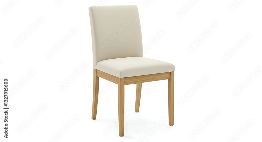 Fototapeta premium Minimalist upholstered chair on a white backdrop offering comfortable seating