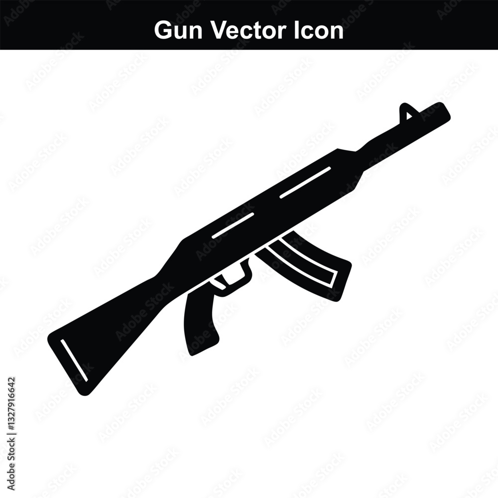 Vector illustration of an assault rifle with a military-style design Vector illustration of an assault rifle with a military-style design