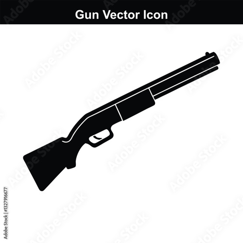  Vector illustration of an assault rifle with a military-style design