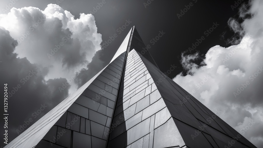 Geometric Architecture in Black and White, Contemporary structure.