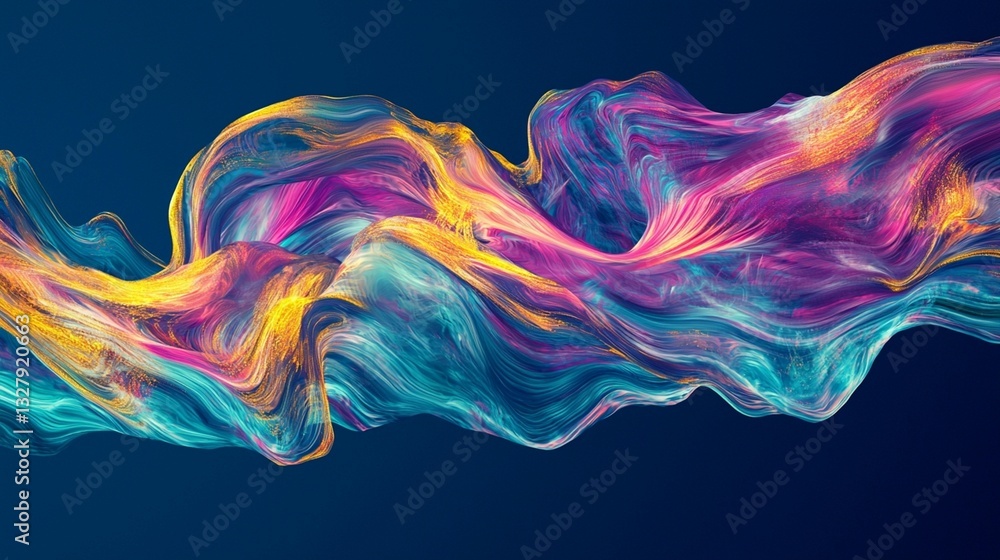 Fototapeta premium Abstract colorful flowing wave design.