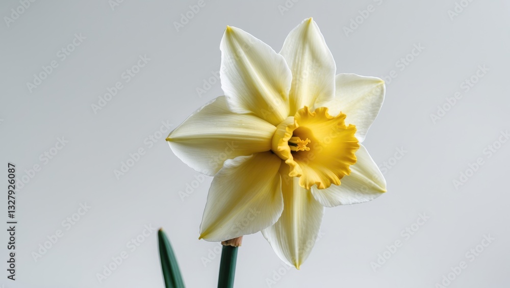 Daffodil or narcissus flower displayed on a white background. Daffodil or narcissus flower displayed on a white background.