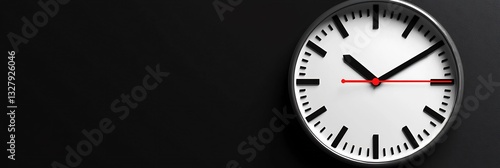 Wallpaper Mural Black white clock with only red ticking seconds hand in color emphasizing urgency Torontodigital.ca