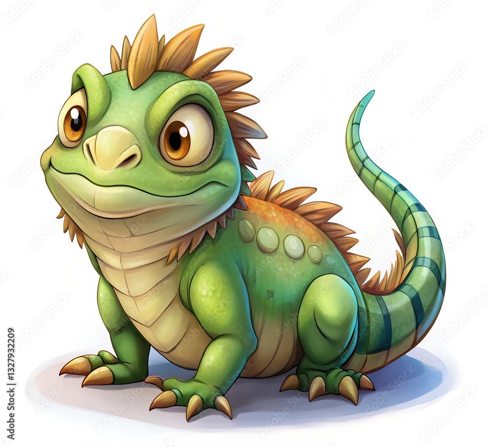 Fototapeta premium green dragon cartoon