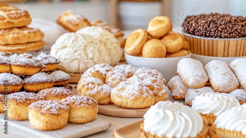 Wallpaper Mural A delightful assortment of freshly baked pastries and breads, showcasing a variety of textures and flavors. The image evokes feelings of warmth, sweetness, and indulgence. Torontodigital.ca