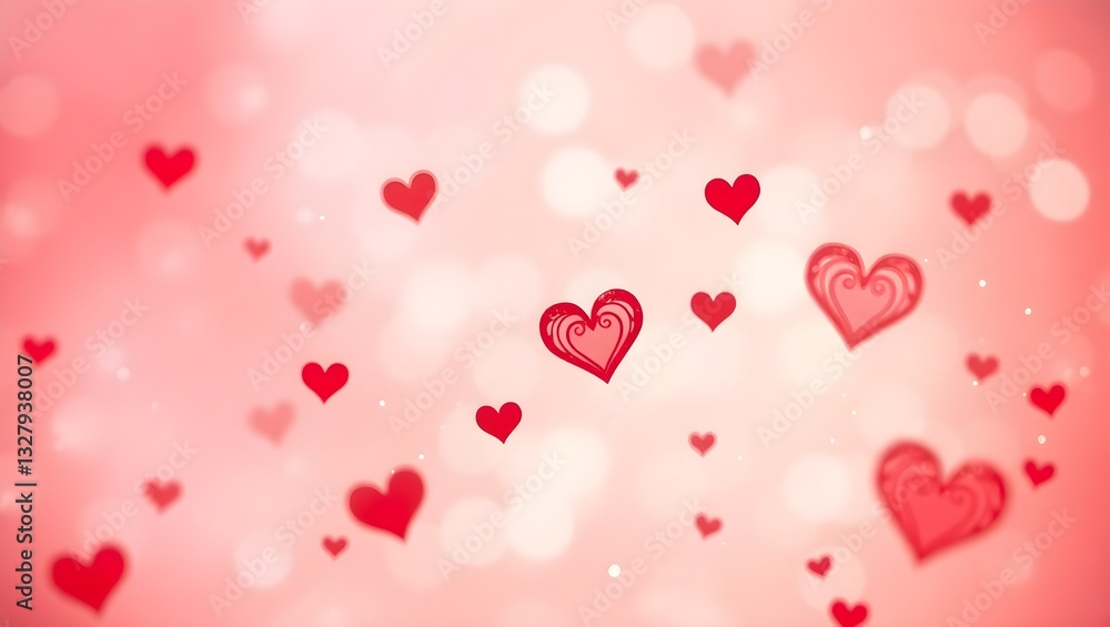 Romance Blossoms: A vibrant display of floating hearts against a blurred, dreamy backdrop, evoking feelings of love, warmth, and affection. Romance Blossoms: A vibrant display of floating hearts against a blurred, dreamy backdrop, evoking feelings of love, warmth, and affection.