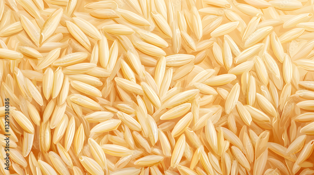 Detailed Rice Grain Illustration Isolated on White Background for Food Packaging Design