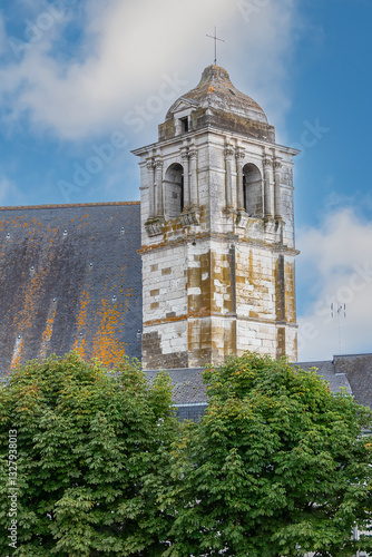 Gothic Saint Florentin church of Amboise (Eglise Saint-Florentin). Louis XI ordered the construction of this church in 1473. Amboise, Valley of Loire, France.
