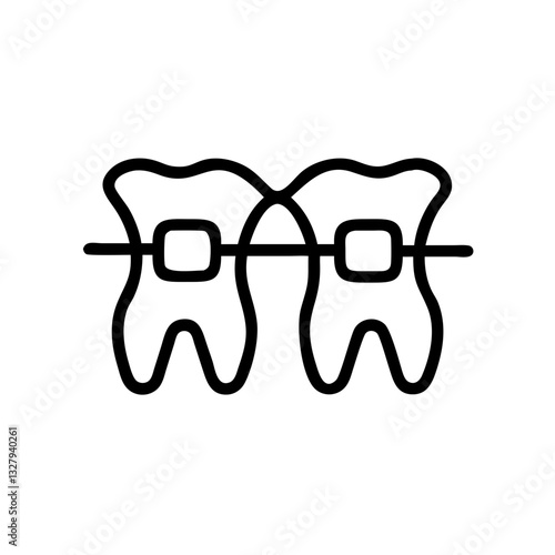 Brace design used in dental orthodontics for aligning teeth effectively and improving smiles with  clean and modern style