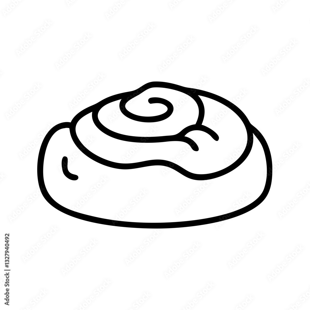Vector icon of cinnamon roll with simple lines on transparent background designed to represent a popular sweet treat enjoyed in various cuisines Vector icon of cinnamon roll with simple lines on transparent background designed to represent a popular sweet treat enjoyed in various cuisines