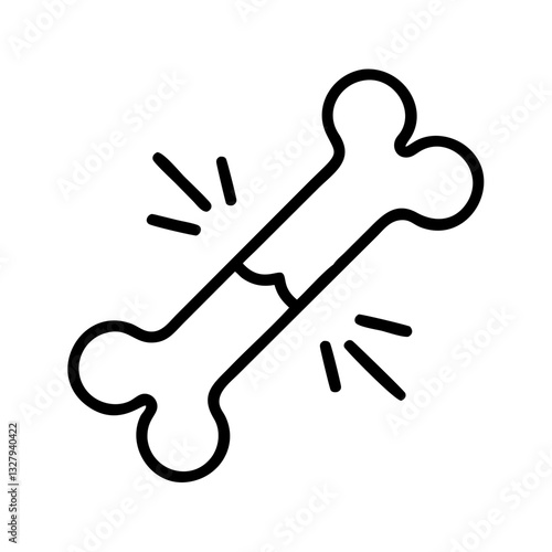 Vector icon depicting  broken bone symbolizing injury or medical condition, orthopedic surgery  ,  orthopedia