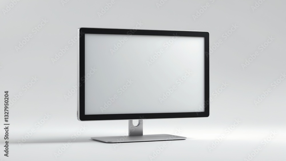 Computer Monitor displaying a blank white screen. Isolated on a white background. Computer Monitor displaying a blank white screen. Isolated on a white background.