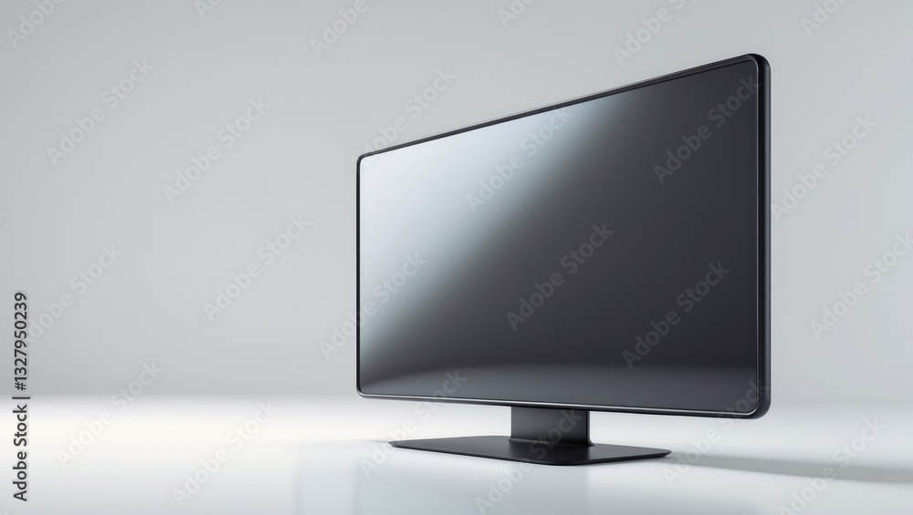 Computer screen or television set isolated on a white backdrop.