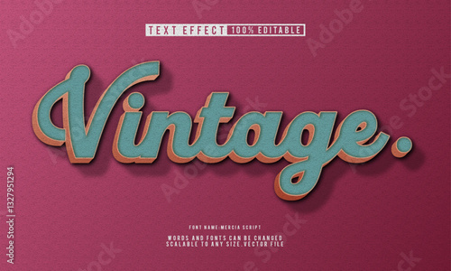 Editable vintage text effect template with a classic retro style. Ideal for nostalgic designs and branding projects.
