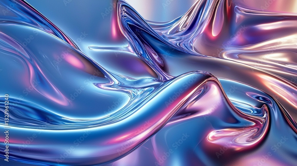 Abstract iridescent liquid swirls in blue, pink, and purple hues. Abstract iridescent liquid swirls in blue, pink, and purple hues.