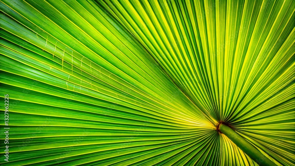 Macro Photography: Lush Green Palm Leaf Texture, Close-up Detail of Tropical Nature Macro Photography: Lush Green Palm Leaf Texture, Close-up Detail of Tropical Nature